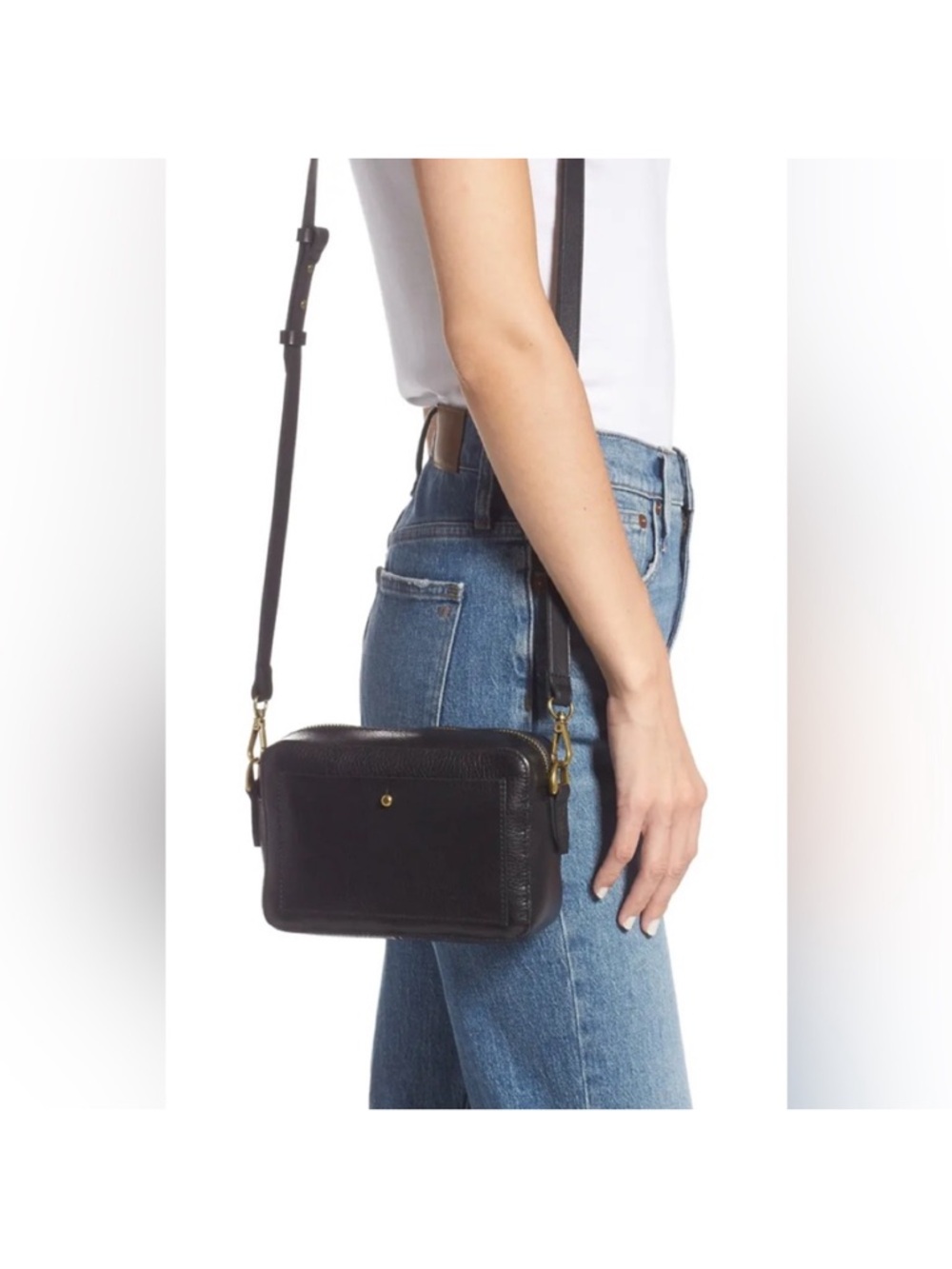 Madewell Black Leather Crossbody Bag